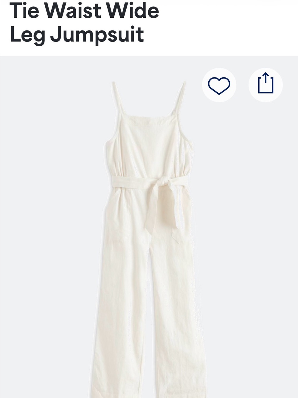 Market & Spruce Cream Tie Waist Wide Leg Jumpsuit - Kids